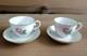 Set Of 2 Augarten Wien Wiener Rose Demitasse Cups & Saucers Vintage Austria