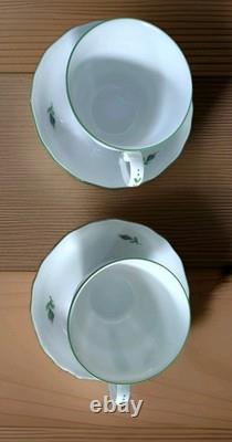 Set of 2 Augarten Wien Wiener Rose Demitasse Cups & Saucers Vintage Austria