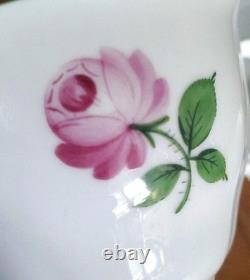 Set of 2 Augarten Wien Wiener Rose Demitasse Cups & Saucers Vintage Austria