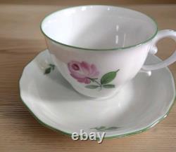 Set of 2 Augarten Wien Wiener Rose Demitasse Cups & Saucers Vintage Austria