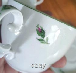 Set of 2 Augarten Wien Wiener Rose Demitasse Cups & Saucers Vintage Austria
