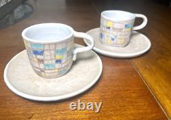 Set of 2 GIOVANNI BATTISTA MITRI VENEZIA ITALY Demitasse Espresso Cups & Saucers