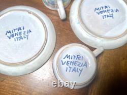 Set of 2 GIOVANNI BATTISTA MITRI VENEZIA ITALY Demitasse Espresso Cups & Saucers