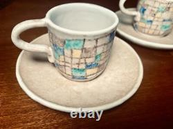 Set of 2 GIOVANNI BATTISTA MITRI VENEZIA ITALY Demitasse Espresso Cups & Saucers