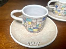 Set of 2 GIOVANNI BATTISTA MITRI VENEZIA ITALY Demitasse Espresso Cups & Saucers