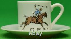 Set of 3 Gulfstream Polo c1980s Demitasse Cups & Saucers