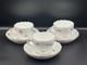 Set Of (3) Meissen Porcelain Scattered Strewn Flowers Demitasse Cups & Saucers
