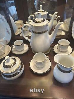 Set of 3 Southington By Baum Czech Jasmine White & Gold Demitasse Cup & Saucer