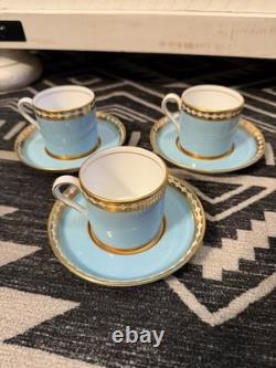 Set of 3 VTG Tiffany & Co. /Grosvenor English Bone China demitasse cup & saucer