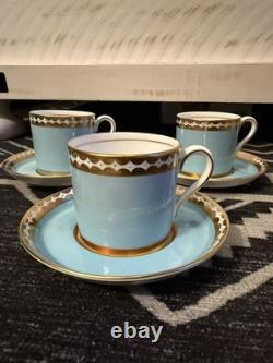 Set of 3 VTG Tiffany & Co. /Grosvenor English Bone China demitasse cup & saucer