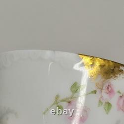 Set of 4 Antique Theodore Haviland Limoges Porcelain Demitasse Cups and Saucers