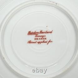Set of 4 Antique Theodore Haviland Limoges Porcelain Demitasse Cups and Saucers