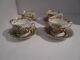 Set Of 4 Ginori Capodimonte Armorial Demitasse Cups & Saucers 19th Century