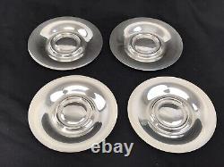 Set of 4 La Paglia International Sterling & Porcelain Demitasse Cups & Saucers