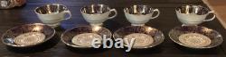 Set of 4 Paragon Demitasse Cup And Saucer Cobalt/ Gold- Excellent Condition