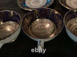 Set of 4 Paragon Demitasse Cup And Saucer Cobalt/ Gold- Excellent Condition