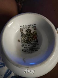 Set of 4 Paragon Demitasse Cup And Saucer Cobalt/ Gold- Excellent Condition