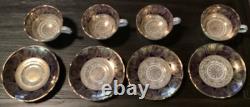 Set of 4 Paragon Demitasse Cup And Saucer Cobalt/ Gold- Excellent Condition