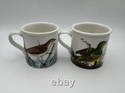 Set of 4 Portmeirion BIRDS OF BRITAIN Multi-Motif Demitasse Cups & Saucers