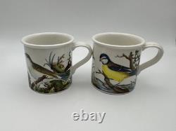 Set of 4 Portmeirion BIRDS OF BRITAIN Multi-Motif Demitasse Cups & Saucers