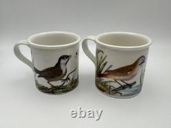 Set of 4 Portmeirion BIRDS OF BRITAIN Multi-Motif Demitasse Cups & Saucers