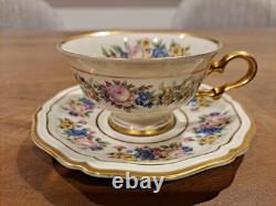 Set of 4 Rosenthal Continental Demitasse Tea Cups with Saucers (Ellice Pattern)