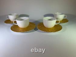 Set of 4 Rosenthal Magic Flute Gold Demitasse Cups & Saucers Bjorn Wiinblad Zaub