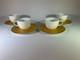 Set Of 4 Rosenthal Magic Flute Gold Demitasse Cups & Saucers Bjorn Wiinblad Zaub