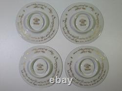 Set of 4 Rosenthal Magic Flute Gold Demitasse Cups & Saucers Bjorn Wiinblad Zaub