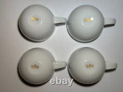 Set of 4 Rosenthal Magic Flute Gold Demitasse Cups & Saucers Bjorn Wiinblad Zaub