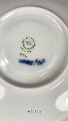 Set of 4 Royal Copenhagen BLUE FLUTED PLAIN Demitasse Cup & Saucer Sets 054/055