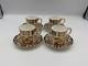 Set Of 4 Royal Crown Derby Bone China Traditional Imari Demitasse Cups & Saucers