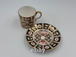 Set of 4 Royal Crown Derby Bone China TRADITIONAL IMARI Demitasse Cups & Saucers