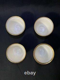 Set of 4 Sterling Silver Demitasse Cup Holders and Saucers with Lenox Cups 1986