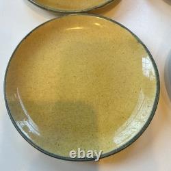 Set of 4 Terre e Provence Demitasse Cups and Saucers Yellow Rare Rustic French