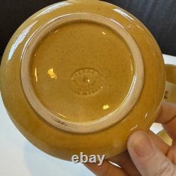Set of 4 Terre e Provence Demitasse Cups and Saucers Yellow Rare Rustic French