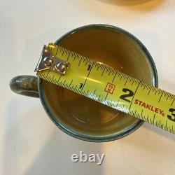 Set of 4 Terre e Provence Demitasse Cups and Saucers Yellow Rare Rustic French