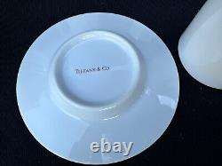 Set of 4 Tiffany & Co. Demitasse Espresso Cups & Saucers Gold Rim