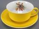 Set Of 4 Victoria Austria Solid Color Floral Demitasse Cups & Saucers 1919-1945