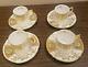 Set Of 4 Vintage Royal Crown Green Derby Panel China Demitasse Cups & Saucers