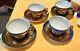 Set Of 4 Vintage Rudolf Wachter (germany) Gold Trimmed Demitasse Cups & Saucers