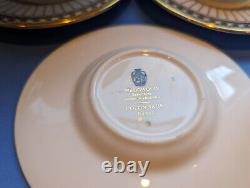 Set of 4 WEDGWOOD COLONNADE Black DEMITASSE CUP AND SAUCERS