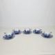Set Of 5 Arabia Finland Sinikka Ceramic Blue Floral Demitasse Cups And Saucers