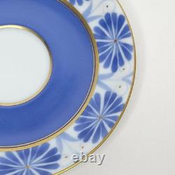 Set of 5 Arabia Finland Sinikka Ceramic Blue Floral Demitasse Cups and Saucers