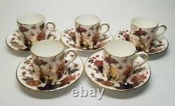 Set of 5 Coalport Hong Kong DEMITASSE CUP & SAUCER SETS New Backstamp