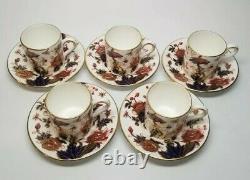 Set of 5 Coalport Hong Kong DEMITASSE CUP & SAUCER SETS New Backstamp