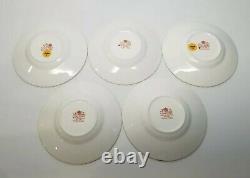 Set of 5 Coalport Hong Kong DEMITASSE CUP & SAUCER SETS New Backstamp