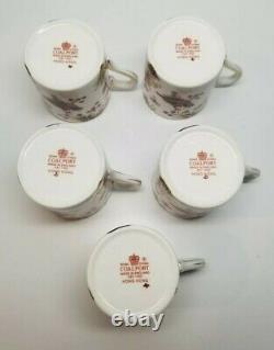 Set of 5 Coalport Hong Kong DEMITASSE CUP & SAUCER SETS New Backstamp