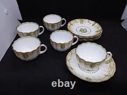 Set of 5 Doulton Burselm Demitasse Cups and Saucers Greek/Roman Pattern RARE