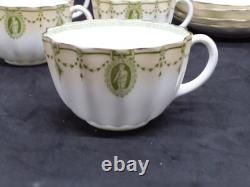 Set of 5 Doulton Burselm Demitasse Cups and Saucers Greek/Roman Pattern RARE